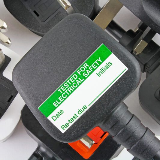 Plug with PAT test sticker
